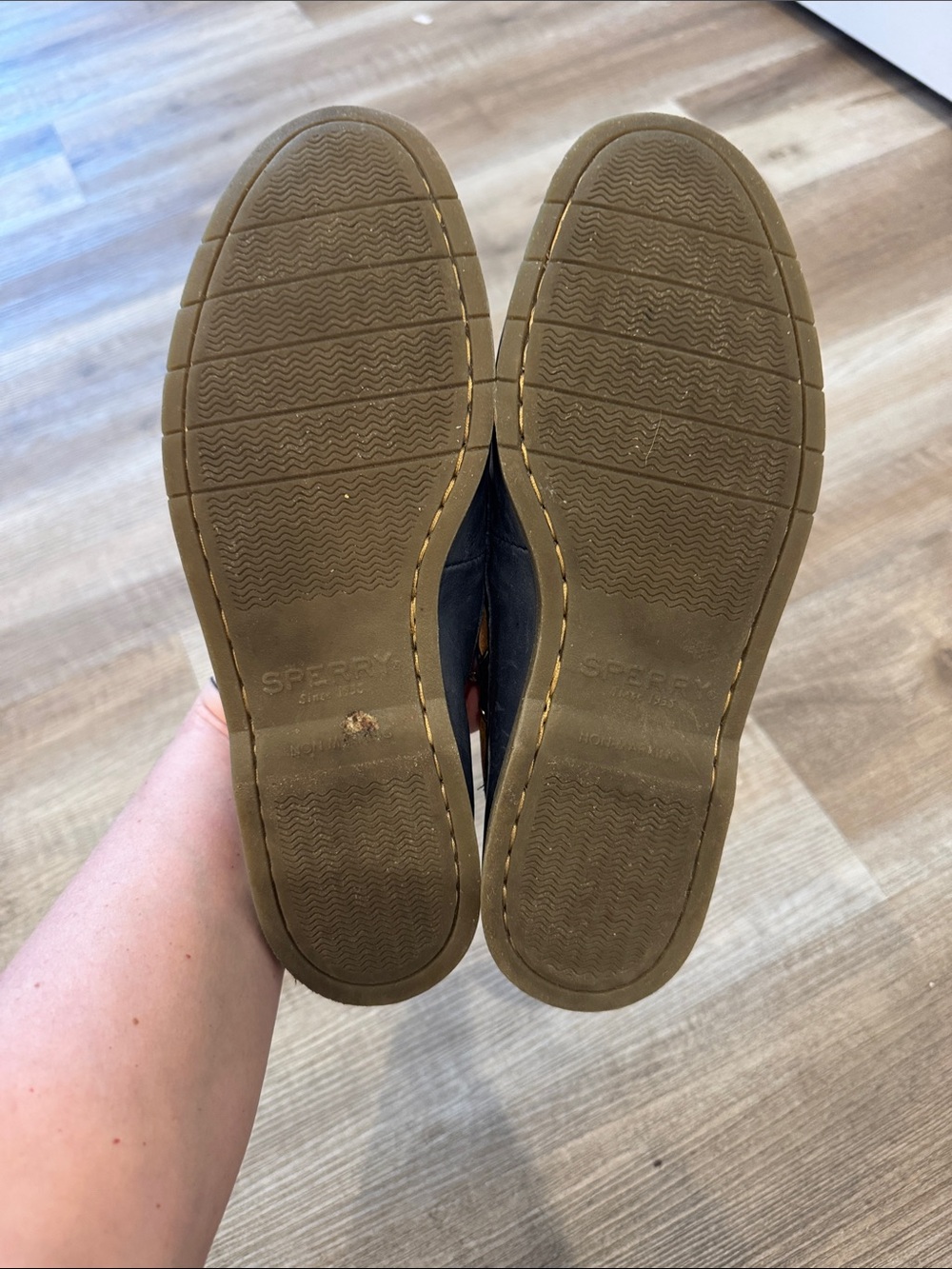 Sperry Navy Leather Kiltie Penny Loafers Brown Accents Top Siders Boat Shoes - Picture 5 of 6